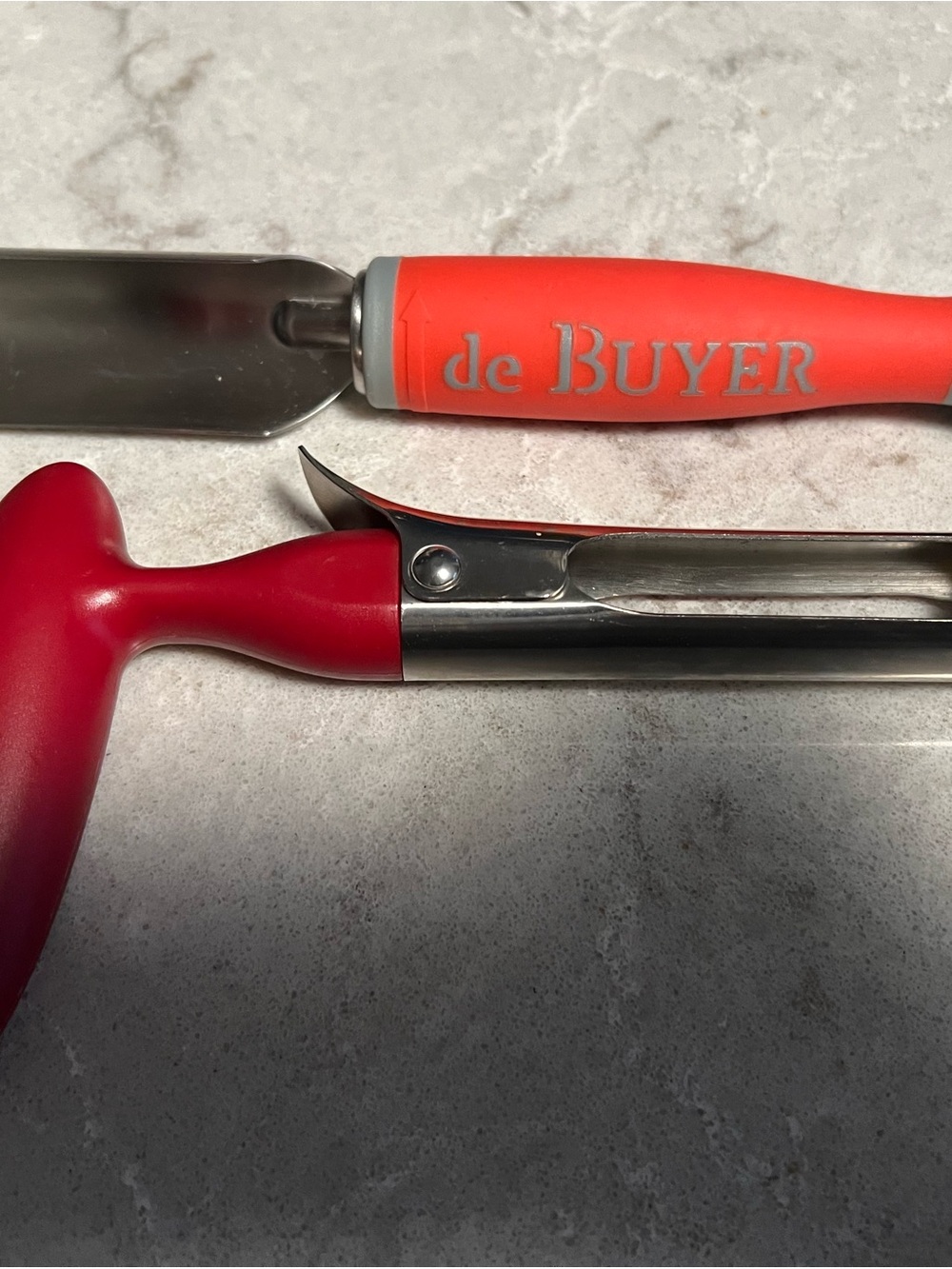 Stainless Steel Kitchen Utensil with Orange Handle - Made in France